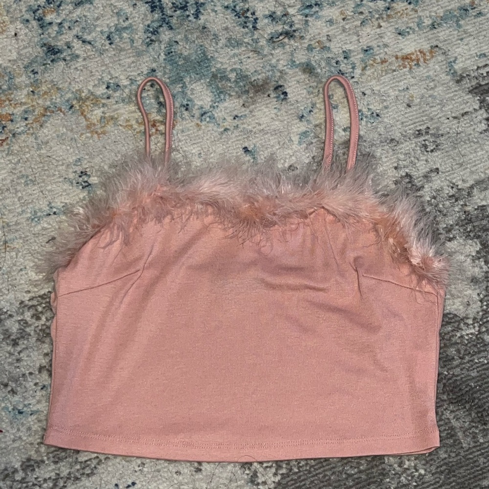 Pink ruffle crop top
